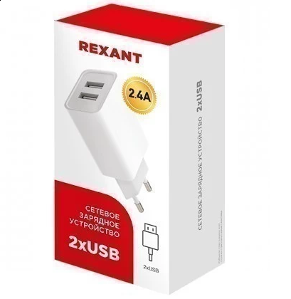 Купить Сетевое зарядное устройство REXANT белый  5479526. Характеристики, отзывы и цены в Донецке
