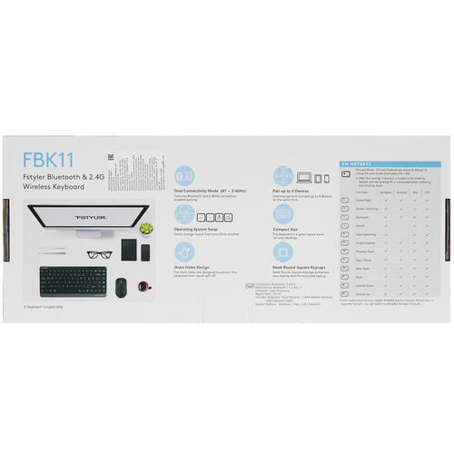 Купить Клавиатура  беспроводная A4Tech Fstyler FBK11  4888893. Характеристики, отзывы и цены в Донецке