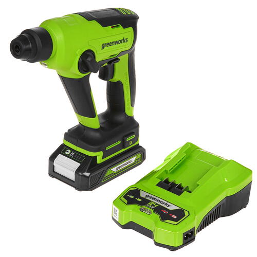 Купить Перфоратор GreenWorks GD24SDS1K2 24V  9089793. Характеристики, отзывы и цены в Донецке