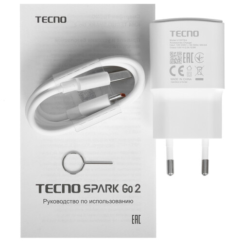 Купить 6.67" Смартфон Tecno SPARK GO 2 128 ГБ серый  5633226. Характеристики, отзывы и цены в Донецке