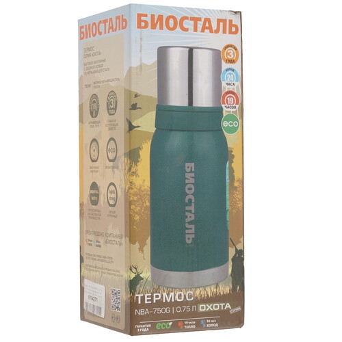 Купить Термос Biostal Охота NBA-750G зеленый  9194271. Характеристики, отзывы и цены в Донецке