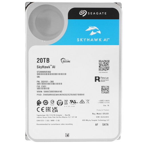 Купить 20 ТБ Жесткий диск Seagate SkyHawk AI  5613150. Характеристики, отзывы и цены в Донецке