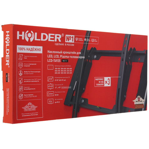 Купить Кронштейн для ТВ Holder LCD-T4925 черный  5469512. Характеристики, отзывы и цены в Донецке