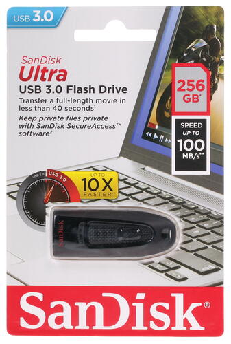 Купить Память USB Flash 256 ГБ SanDisk Ultra [SDCZ48-256G-U46]  1037938. Характеристики, отзывы и цены в Донецке