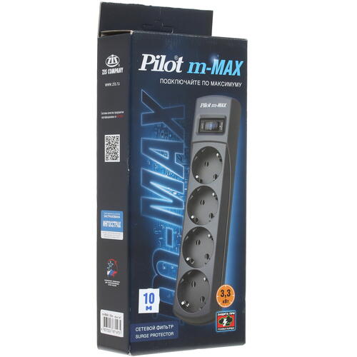 Купить Сетевой фильтр Pilot M-Max черный  1336680. Характеристики, отзывы и цены в Донецке