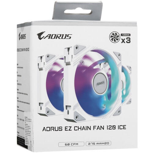 Купить Комплект вентиляторов GIGABYTE AORUS EZ CHAIN FAN 120 ICE  5609497. Характеристики, отзывы и цены в Донецке