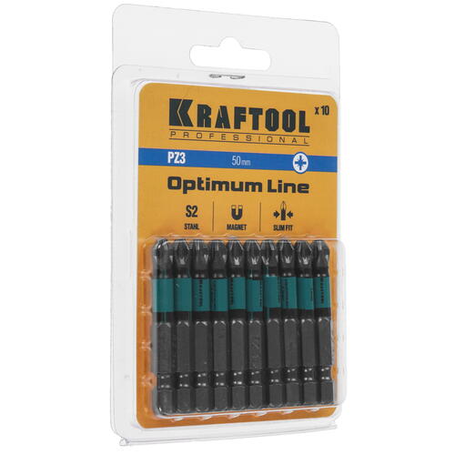 Купить Набор бит KRAFTOOL 26124-3-50-10  9108192. Характеристики, отзывы и цены в Донецке