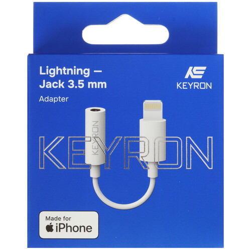 Купить Кабель   KEYRON Lightning - jack 3.5 мм белый  5433008. Характеристики, отзывы и цены в Донецке