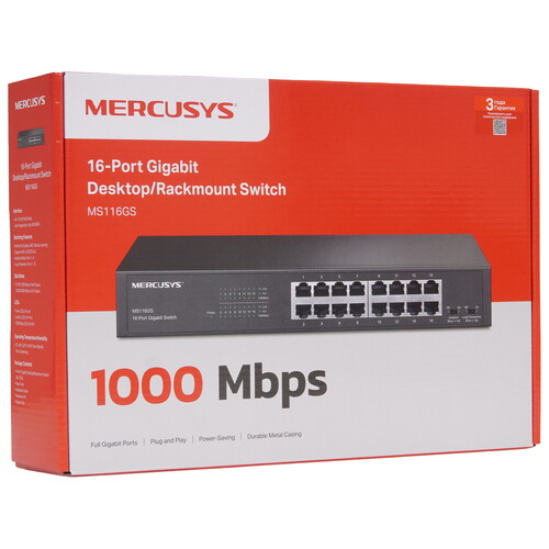 Купить Коммутатор Mercusys MS116GS  5613277. Характеристики, отзывы и цены в Донецке