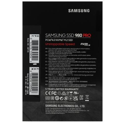 Купить 1000 ГБ M.2 NVMe накопитель Samsung 980 PRO [MZ-V8P1T0BW]  5063423. Характеристики, отзывы и цены в Донецке