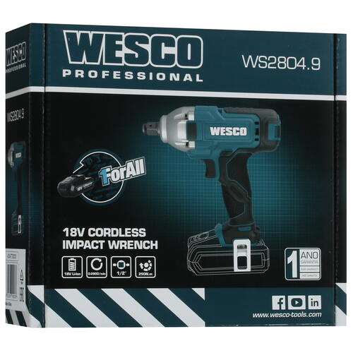 Купить Гайковерт Wesco WS2804.9 1ForAll 18V  , Без ЗУ, Без АКБ  5411549. Характеристики, отзывы и цены в Донецке