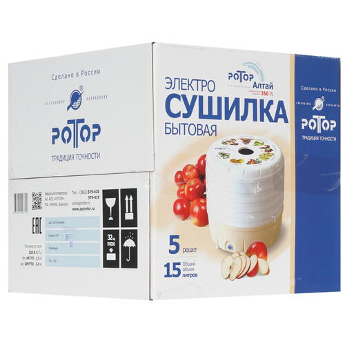 Купить Сушилка для овощей и фруктов Ротор Алтай СШ-022 белый  8157332. Характеристики, отзывы и цены в Донецке