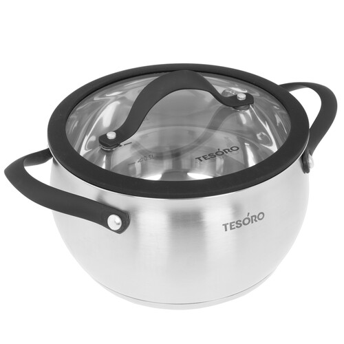 Купить Кастрюля Tesoro Rimini КС726 2.6 л 18 см серебристый  9165218. Характеристики, отзывы и цены в Донецке