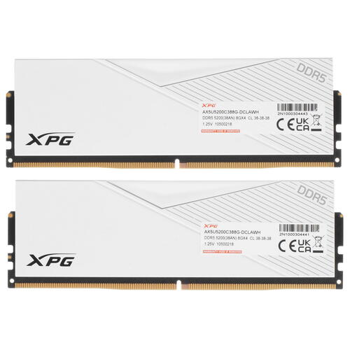Купить Оперативная память ADATA XPG Lancer [AX5U5200C388G-DCLAWH] 16 ГБ  5096539. Характеристики, отзывы и цены в Донецке