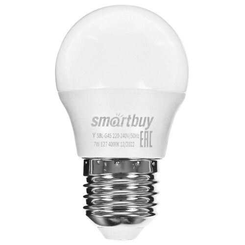Купить Лампа светодиодная Smartbuy G45-7W/4000/E27  9104993. Характеристики, отзывы и цены в Донецке