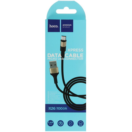 Купить Кабель круглый Hoco micro USB - USB 2.0 Type-A золотистый 1 м  5470819. Характеристики, отзывы и цены в Донецке