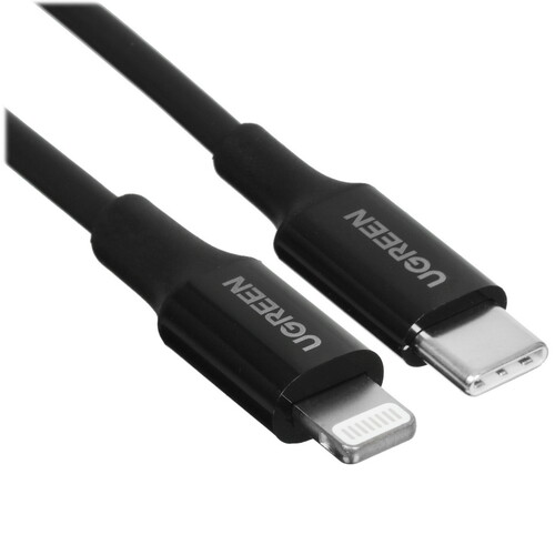 Купить Кабель круглый Ugreen Lightning 8-pin MFI - USB Type-C черный 1 м  9983438. Характеристики, отзывы и цены в Донецке