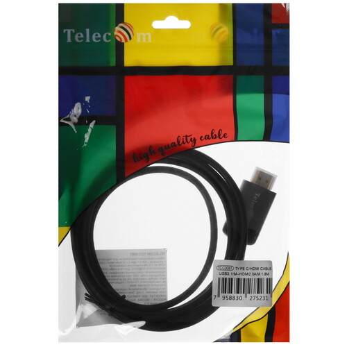 Купить Кабель однонаправленный Telecom USB Type-C - HDMI, 1.8 м  9190102. Характеристики, отзывы и цены в Донецке