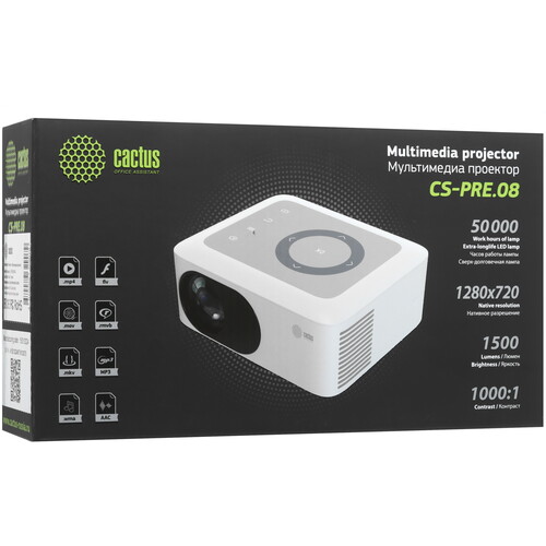 Купить Проектор Cactus CS-PRE.08B.WXGA черный  9100310. Характеристики, отзывы и цены в Донецке