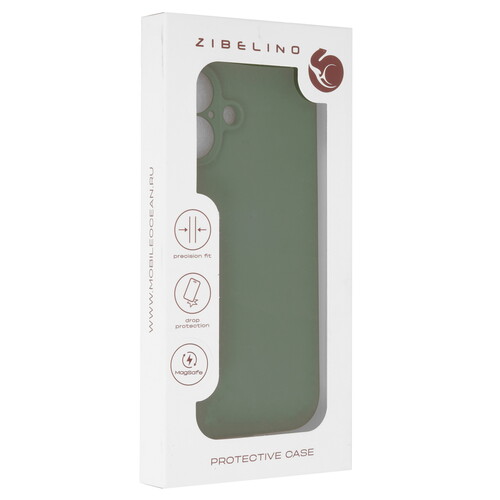 Купить Накладка  Zibelino Soft Case для Apple iPhone 16 зеленый  9273506. Характеристики, отзывы и цены в Донецке