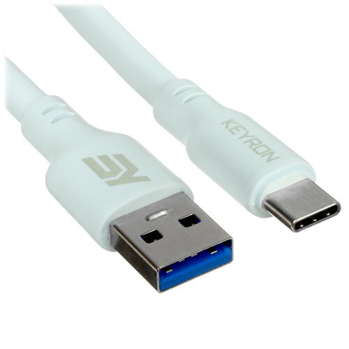 Купить Кабель круглый KEYRON USB Type-C - USB 3.0 Type-A голубой 1.5 м  5433032. Характеристики, отзывы и цены в Донецке