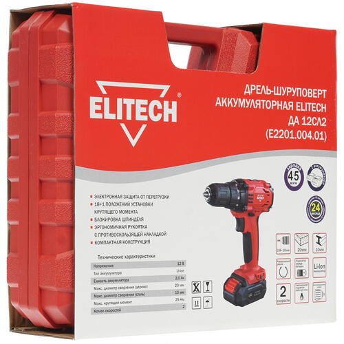 Купить Дрель-шуруповерт Elitech ДА 12СЛ2  8195422. Характеристики, отзывы и цены в Донецке