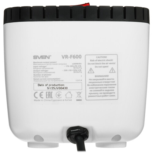 Купить Стабилизатор напряжения SVEN VR-F600  9289566. Характеристики, отзывы и цены в Донецке