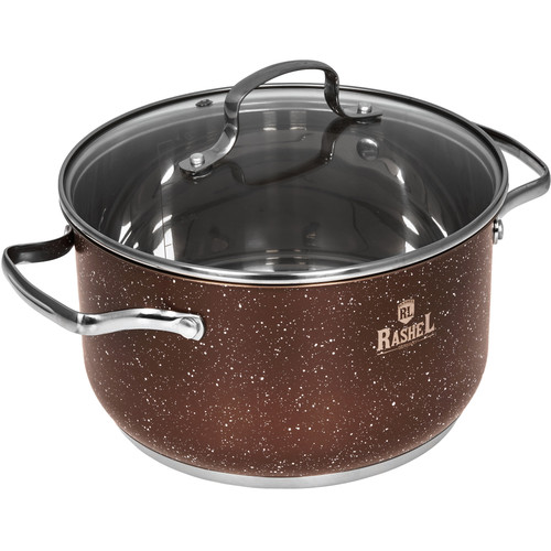 Купить Кастрюля Rashel Стефани R-407z 4.7 л 22 см коричневый  9320940. Характеристики, отзывы и цены в Донецке