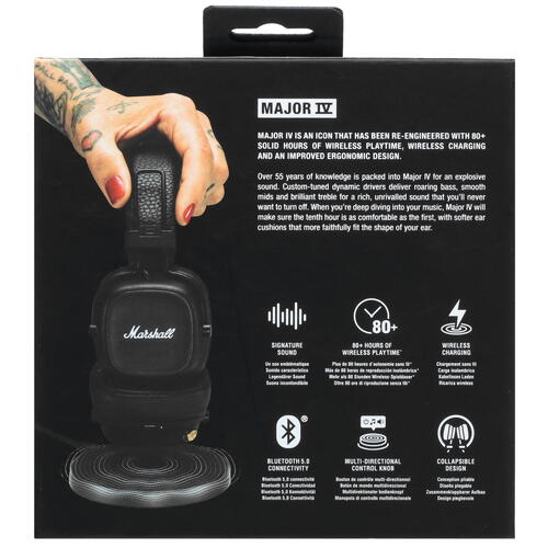 Купить Беспроводные/проводные наушники Marshall Major IV черный  5072450. Характеристики, отзывы и цены в Донецке