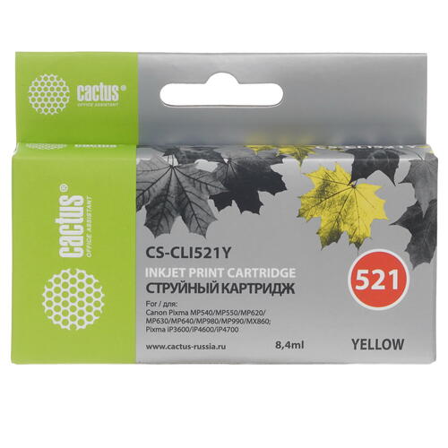 Купить Картридж Cactus CS-CLI521Y желтый  6605426. Характеристики, отзывы и цены в Донецке