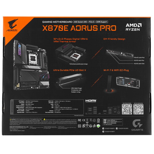 Купить Материнская плата GIGABYTE X870E AORUS PRO  5492056. Характеристики, отзывы и цены в Донецке