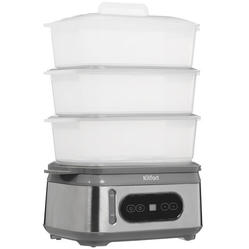 Купить Пароварка Kitfort КТ-6280 серый  9222111. Характеристики, отзывы и цены в Донецке