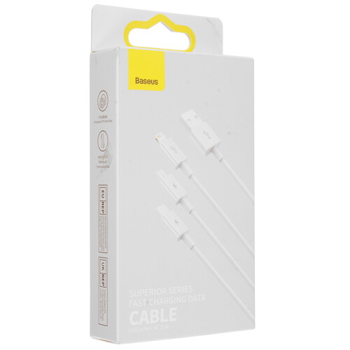 Купить Кабель круглый Baseus Lightning 8-pin, micro USB, USB Type-C - USB 2.0 Type-A белый 1.5 м  5455728. Характеристики, отзывы и цены в Донецке