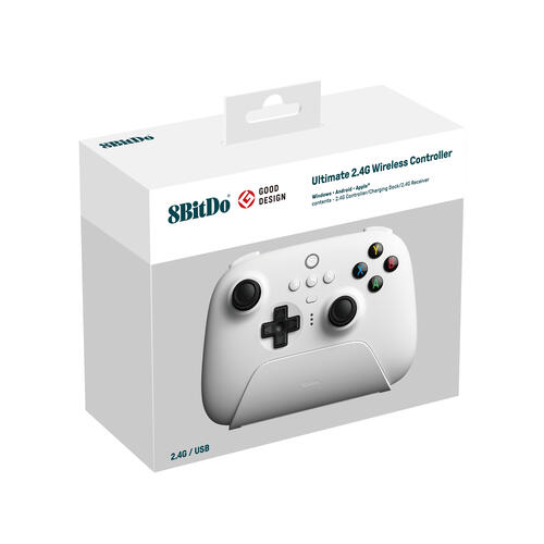 Купить Геймпад беспроводной/проводной 8BitDo Ultimate 2.4G белый  5444506. Характеристики, отзывы и цены в Донецке