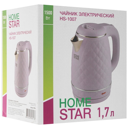 Купить Электрочайник Homestar HS-1007 фиолетовый  9062639. Характеристики, отзывы и цены в Донецке