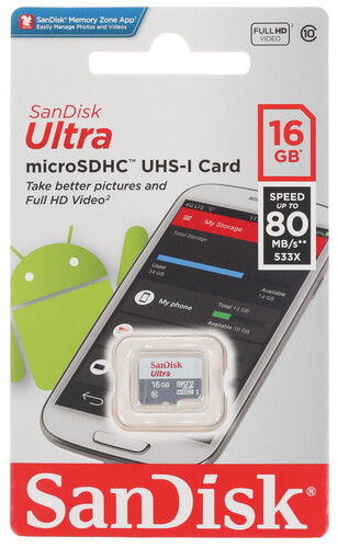 Купить Карта памяти SanDisk Ultra microSDHC 16 ГБ [SDSQUNS-016G-GN3MN]  1163131. Характеристики, отзывы и цены в Донецке