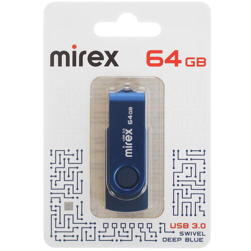 Купить Память USB Flash 64 ГБ Mirex SWIVEL [13600-FM3BSL64]  5440068. Характеристики, отзывы и цены в Донецке