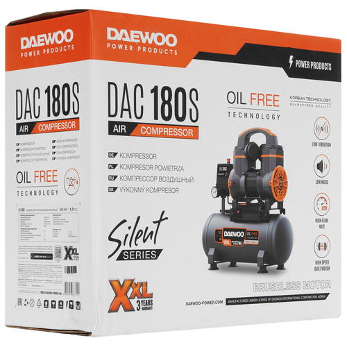 Купить Компрессор поршневой безмасляный Daewoo DAC 180S  5412914. Характеристики, отзывы и цены в Донецке