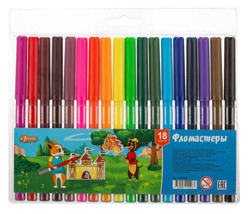 Купить Фломастеры №1 School Шустрики 18 цв  9139169. Характеристики, отзывы и цены в Донецке