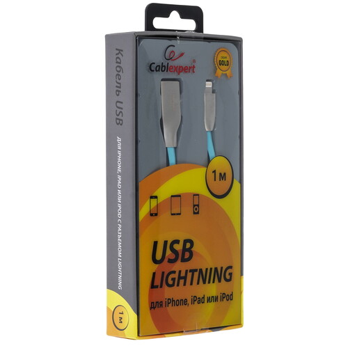 Купить Кабель круглый Cablexpert Lightning 8-pin - USB 2.0 Type-A голубой 1 м  5485449. Характеристики, отзывы и цены в Донецке