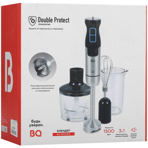 Купить Блендер погружной BQ HB1234SS серебристый  5069800. Характеристики, отзывы и цены в Донецке