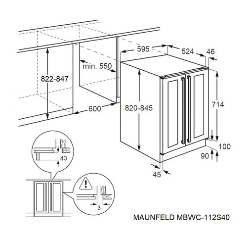 Купить Винный шкаф MAUNFELD MBWC-112S40 черный  9975388. Характеристики, отзывы и цены в Донецке