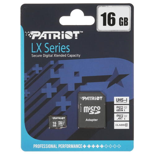 Купить Карта памяти Patriot LX microSDHC 16 ГБ [PSF16GMCSDHC10]  5022468. Характеристики, отзывы и цены в Донецке