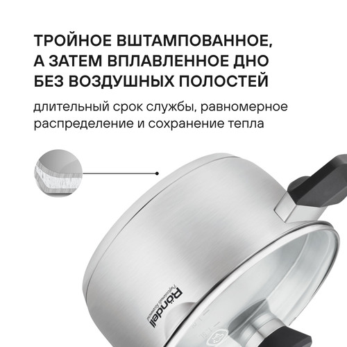 Купить Кастрюля Rondell Strike Grey Ultra RDS-1948 2 л 18 см серый  9309632. Характеристики, отзывы и цены в Донецке