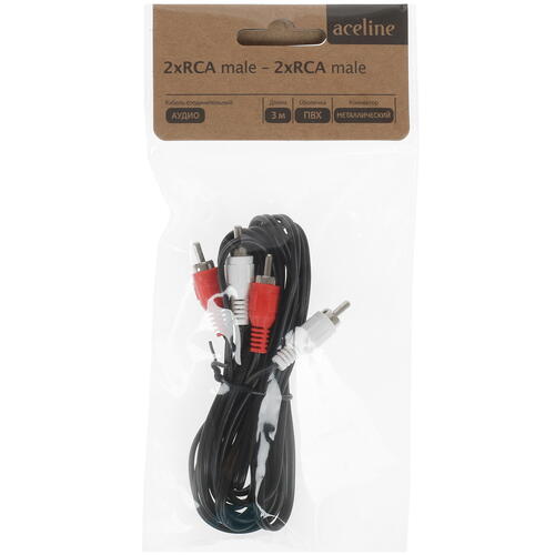 Купить Кабель   Aceline RCA x2 - RCA x2 черный  1380504. Характеристики, отзывы и цены в Донецке