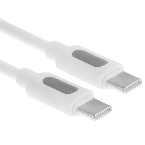 Купить Кабель круглый Borofone USB Type-C - USB Type-C белый 1 м  9244407. Характеристики, отзывы и цены в Донецке