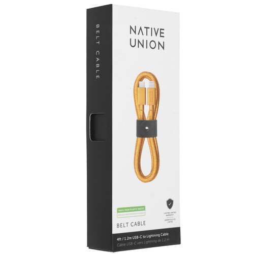 Купить Кабель круглый Native Union Lightning 8-pin MFI - USB Type-C желтый 1.2 м  5466046. Характеристики, отзывы и цены в Донецке