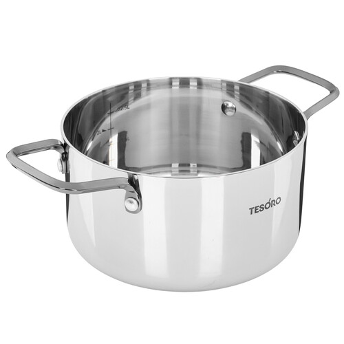 Купить Кастрюля Tesoro Asti КС634 3.4 л 20 см серебристый  9165232. Характеристики, отзывы и цены в Донецке