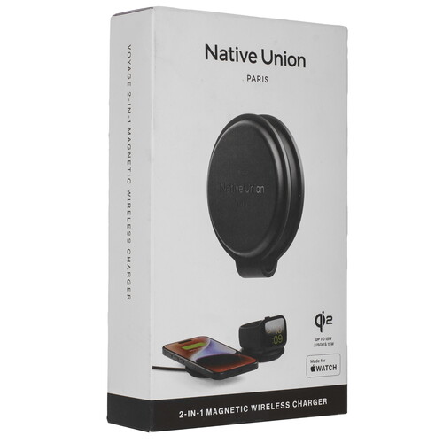 Купить Беспроводное зарядное устройство Native Union Voyage 2-in-1 черный  9240510. Характеристики, отзывы и цены в Донецке