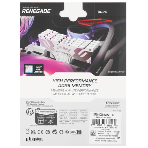 Купить Оперативная память Kingston Fury Renegade White  5436346. Характеристики, отзывы и цены в Донецке